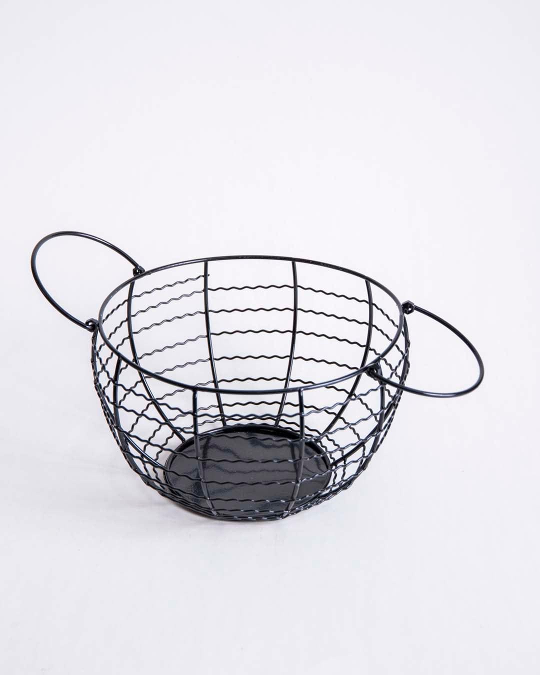 Silver Splatter - Ceramic Top Rooster Basket