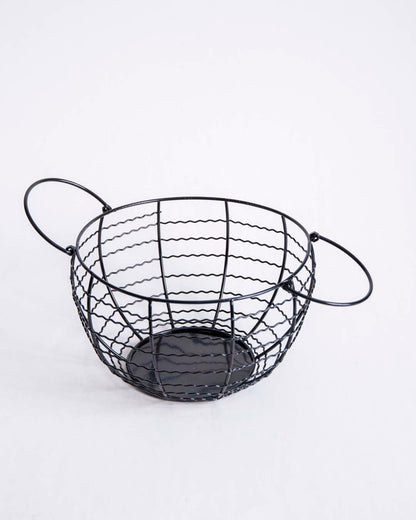 Silver Splatter - Ceramic Top Rooster Basket