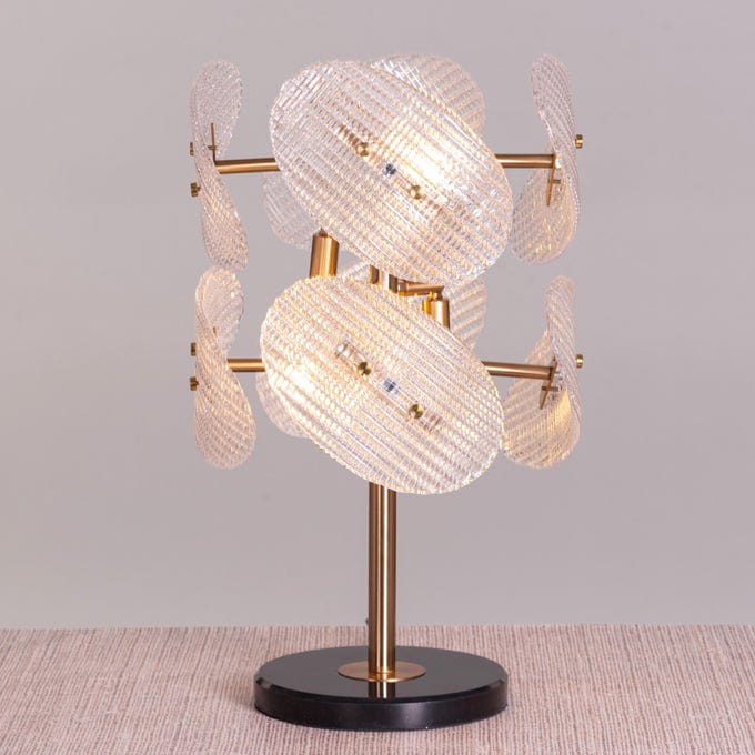 Do the Right Thing (Gold, Black) Marble Crystal Table Lamp