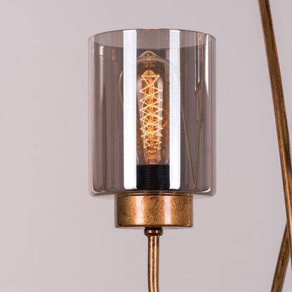 Twisted Cluster (Antique Gold, Smokey Grey) Glass Floor Lamp