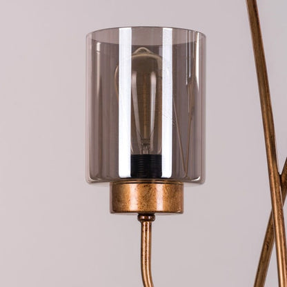 Twisted Cluster (Antique Gold, Smokey Grey) Glass Floor Lamp