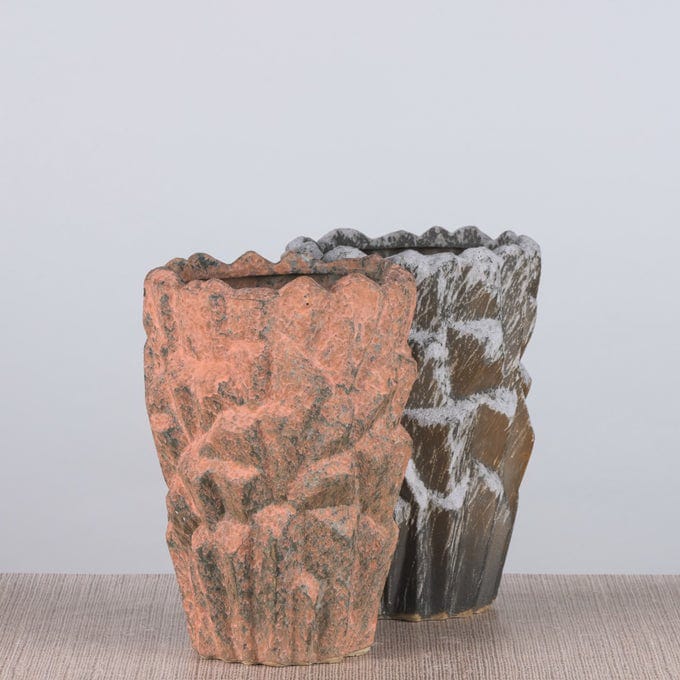 Dusk Duty (Peach / Dark Grey) Ceramic Planter