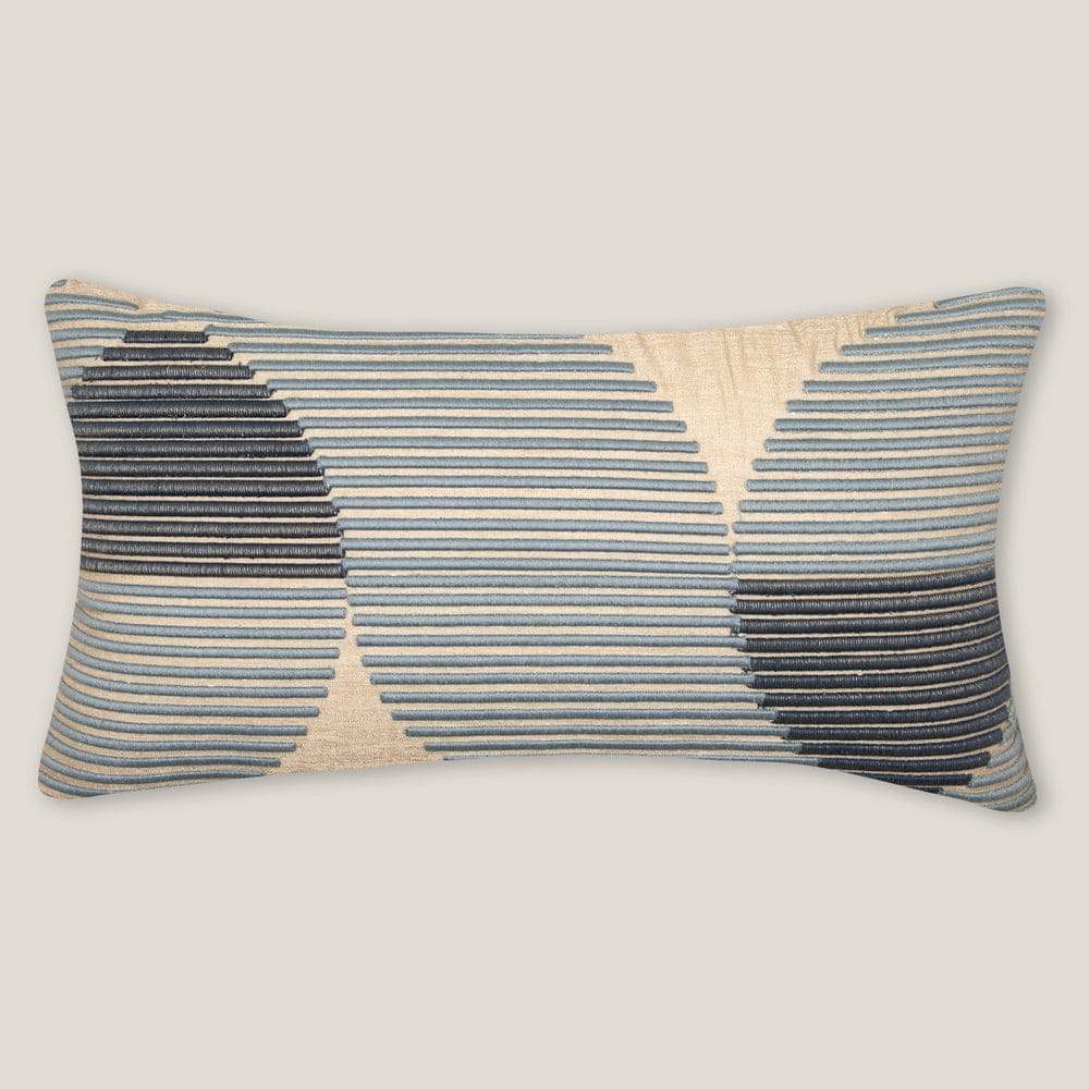 Everton Blue & Beige Emb. Jacquard Cushion Cover