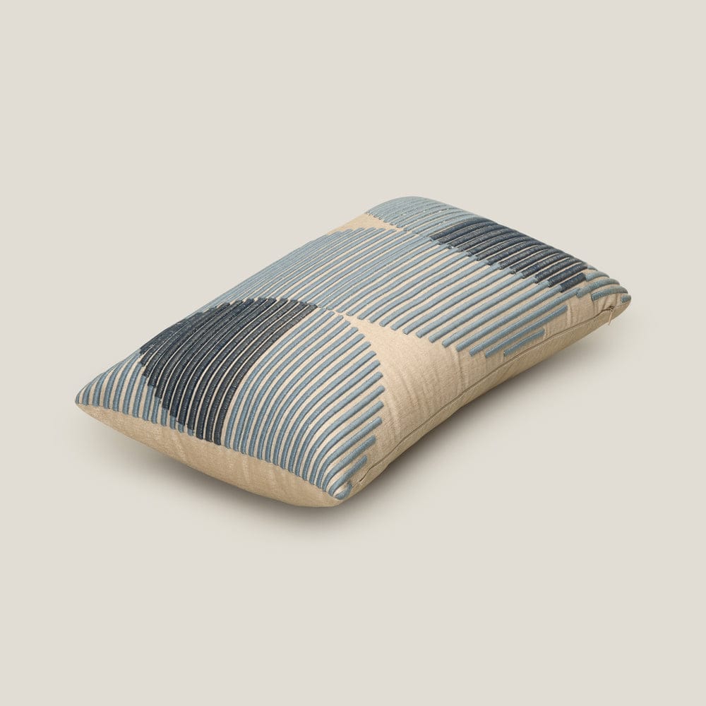 Everton Blue & Beige Emb. Jacquard Cushion Cover