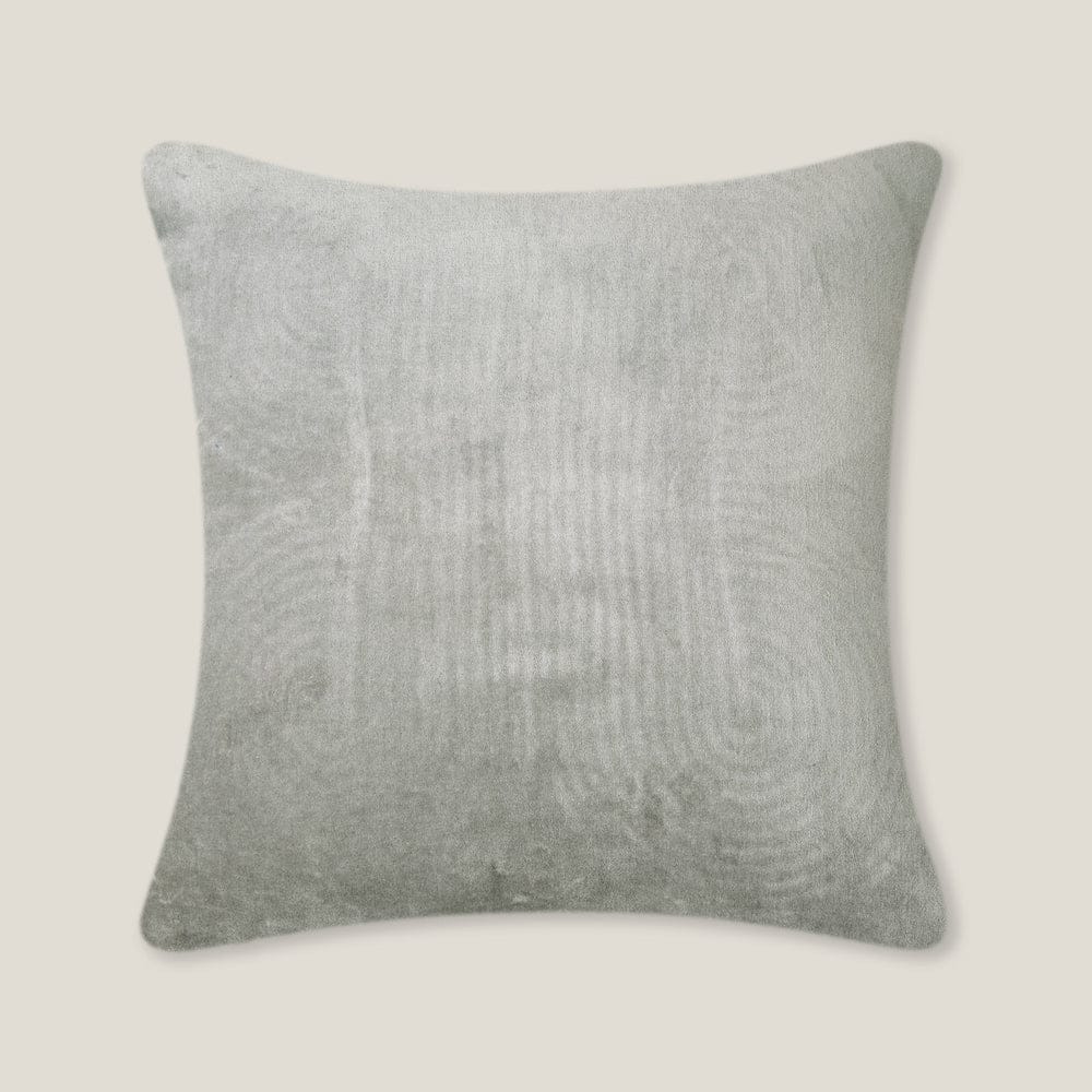 Jade Light Grey Emb. Velvet Cushion Cover