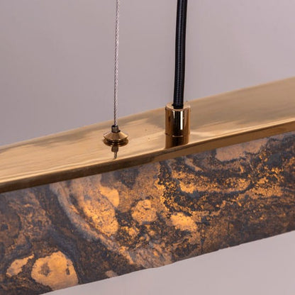 In The Clouds (Gold, LED) Stone Veneer Pendant Light