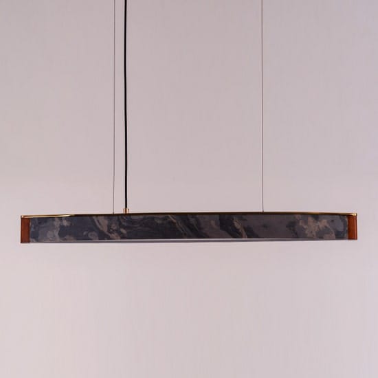 In The Clouds (Gold, LED) Stone Veneer Pendant Light