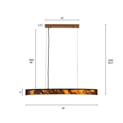 In The Clouds (Gold, LED) Stone Veneer Pendant Light