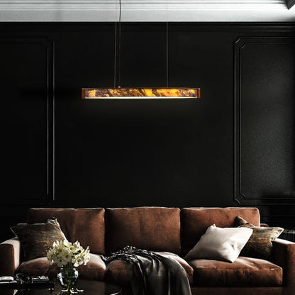 In The Clouds (Gold, LED) Stone Veneer Pendant Light