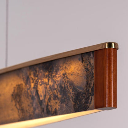 In The Clouds (Gold, LED) Stone Veneer Pendant Light