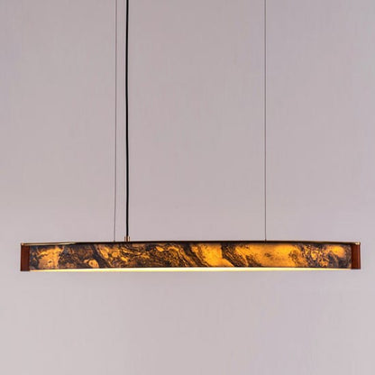 In The Clouds (Gold, LED) Stone Veneer Pendant Light
