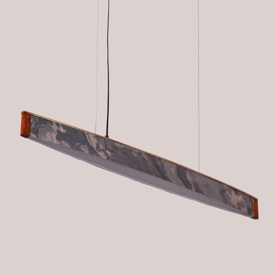 In The Clouds (Gold, LED) Stone Veneer Pendant Light