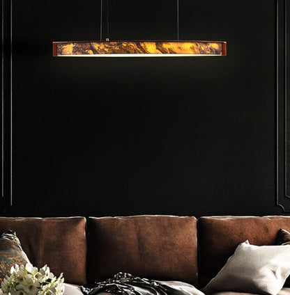 In The Clouds (Gold, LED) Stone Veneer Pendant Light