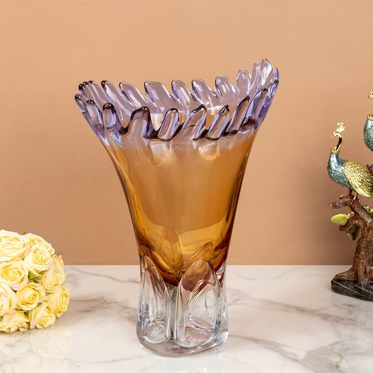 Amethyst Dream Handblown Glass Vase & Decorative showpiece