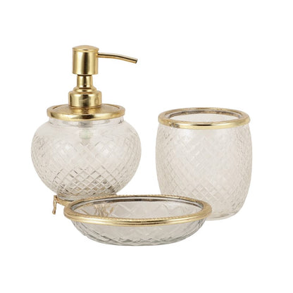 Vyra Crystal Bathroom Set - Gold