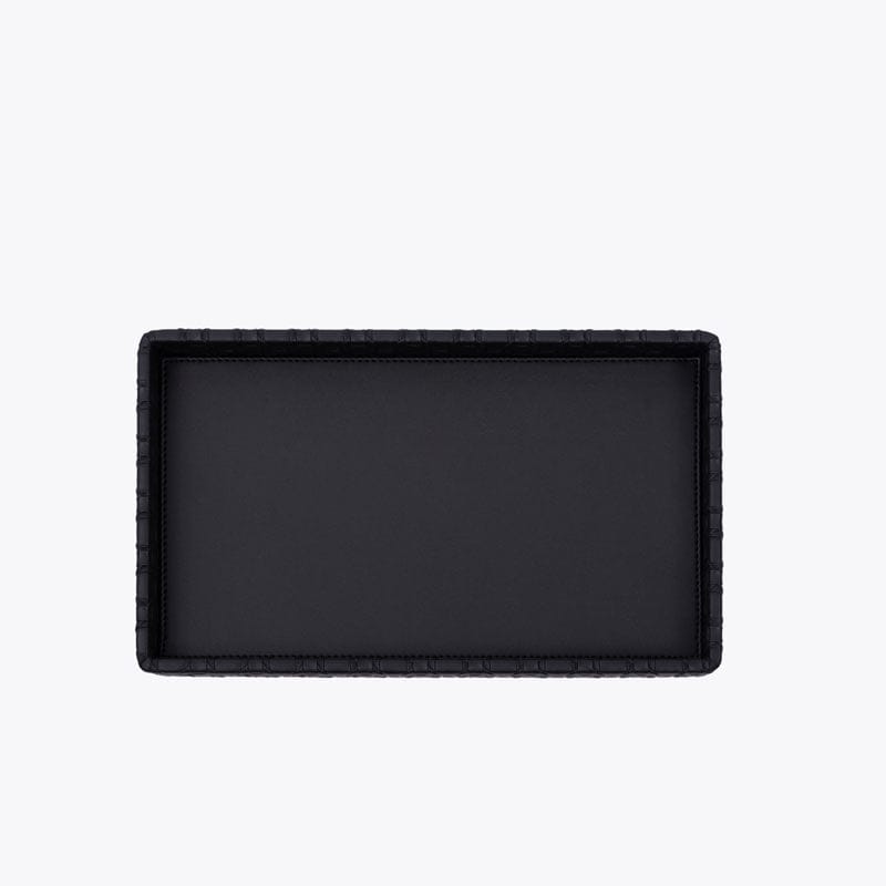 Lorae Vegan Leather Bathroom Tray - Black
