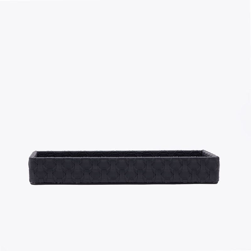 Lorae Vegan Leather Bathroom Tray - Black