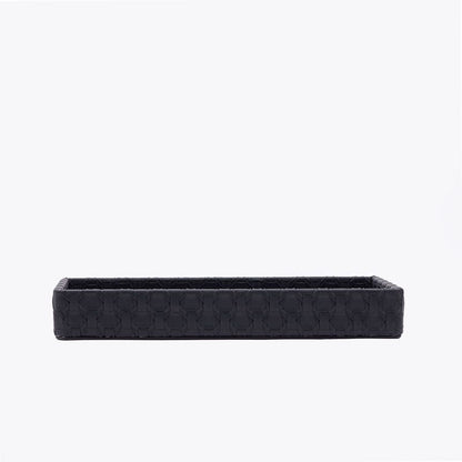 Lorae Vegan Leather Bathroom Tray - Black