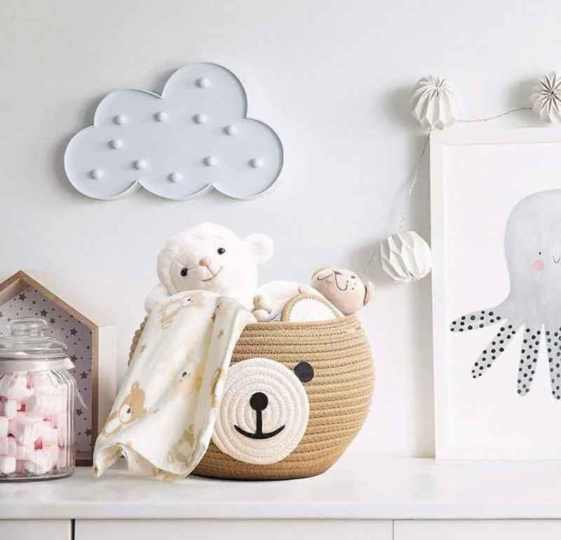 Happy Bear Multipurpose Basket- Beige