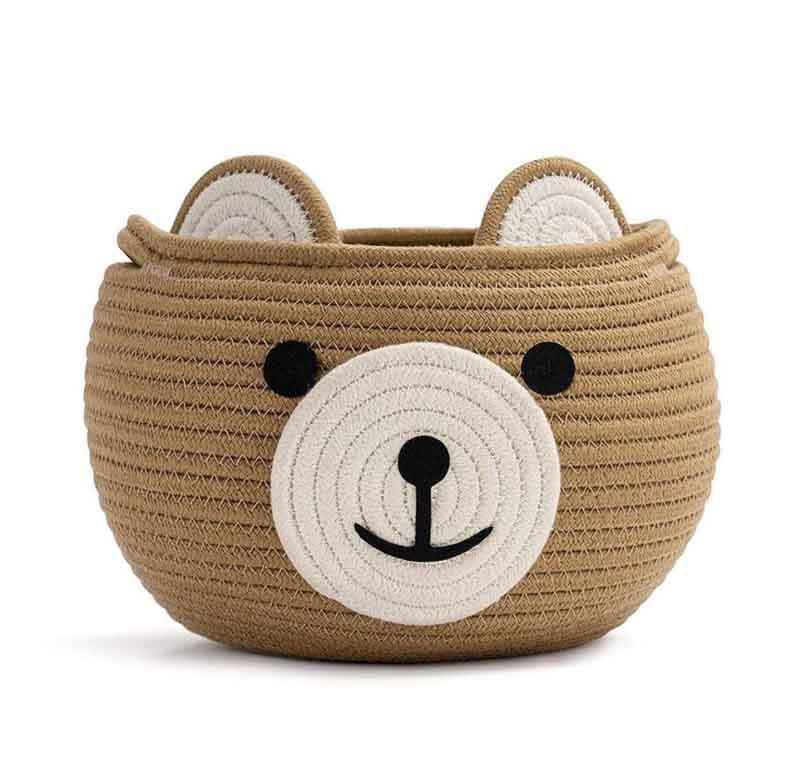 Happy Bear Multipurpose Basket- Beige