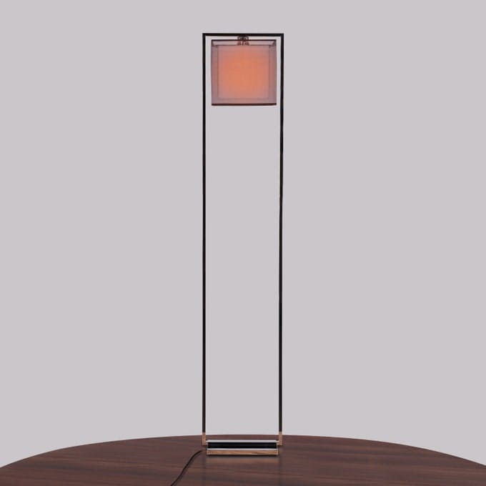 Silent Treatment (Chrome, Rose Taupe) Floor Lamp