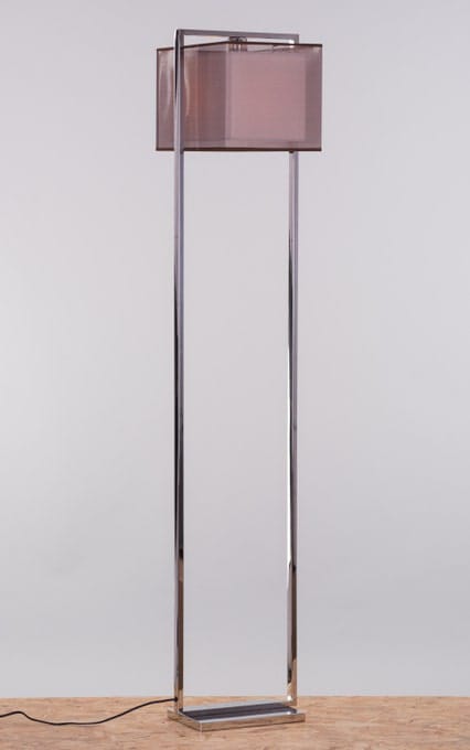 Silent Treatment (Chrome, Rose Taupe) Floor Lamp