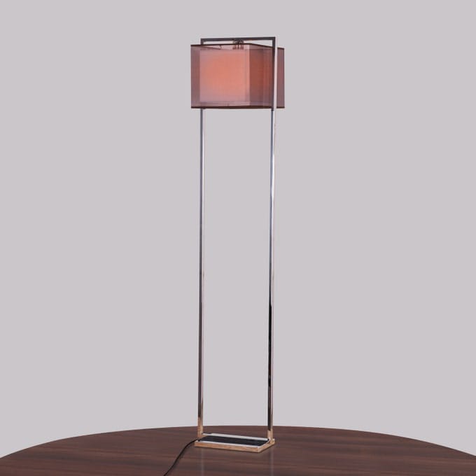 Silent Treatment (Chrome, Rose Taupe) Floor Lamp