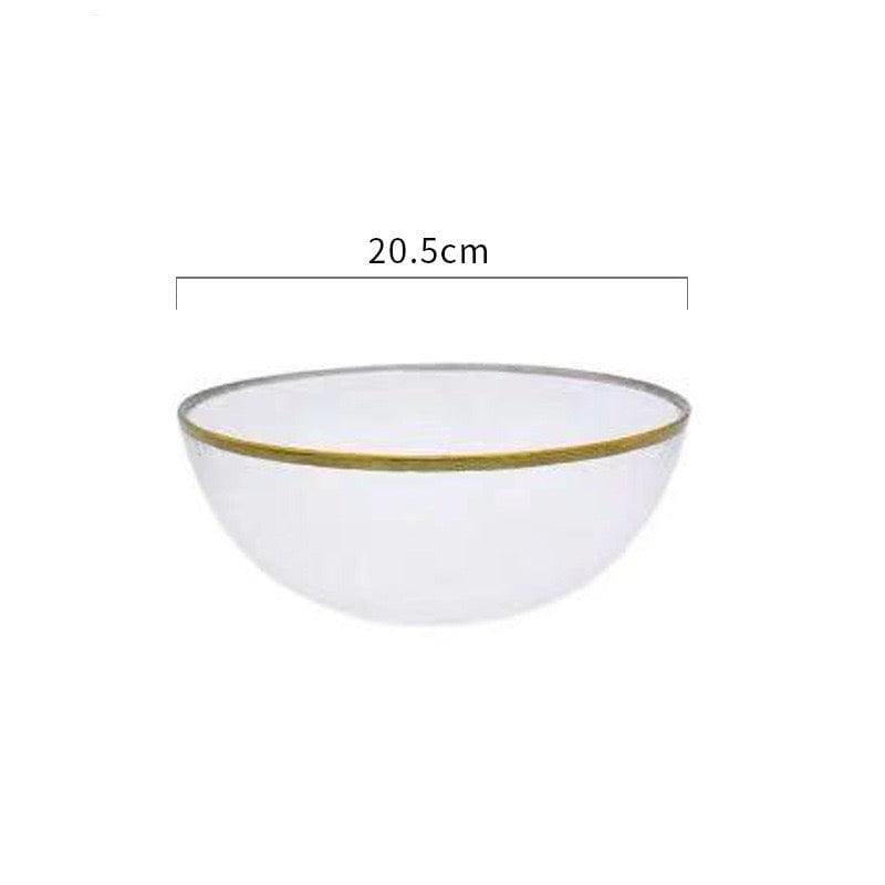 opaque dine-ware with gold rim