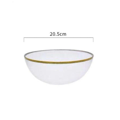opaque dine-ware with gold rim
