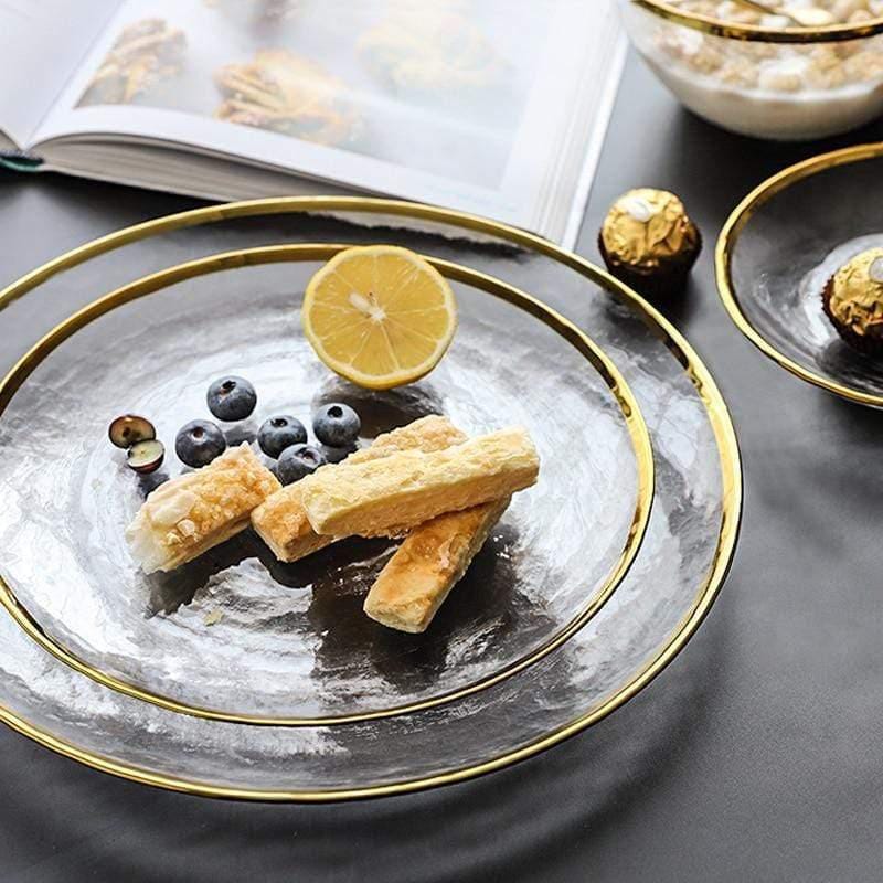 opaque dine-ware with gold rim
