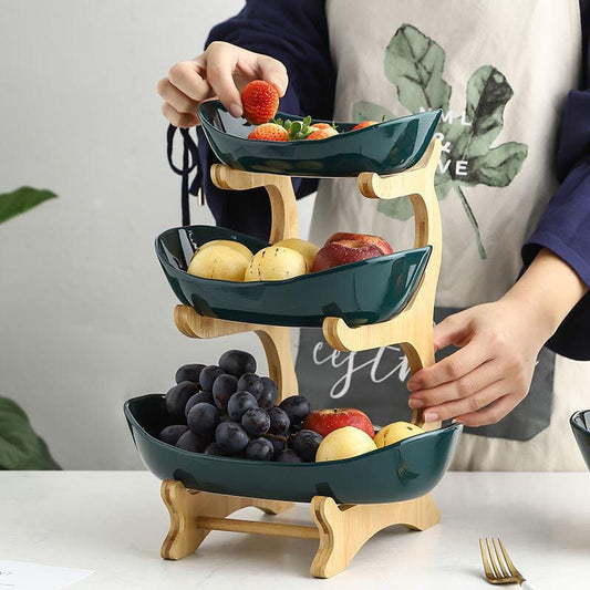 triple decker fruit tray