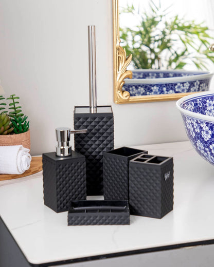 Contemporary Acrylic 5-Piece Bathroom Set - Black