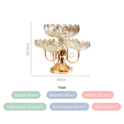 Chic Rotating Set of 5 Decorative Glass Bowls With Stand