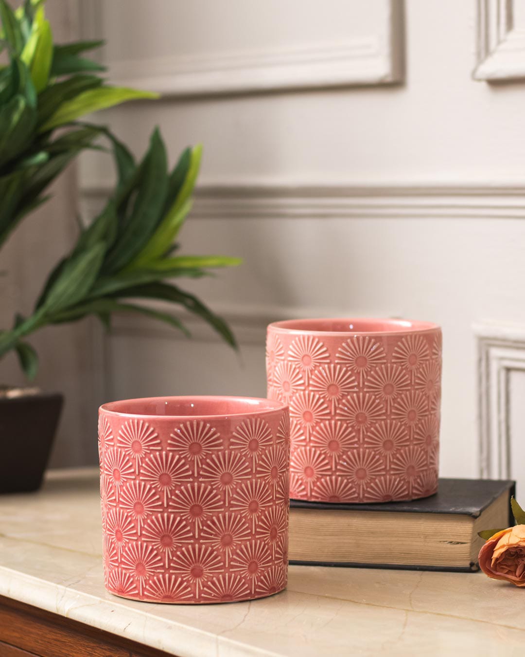 Mosaic Ceramic Mini Planters - Set of 2