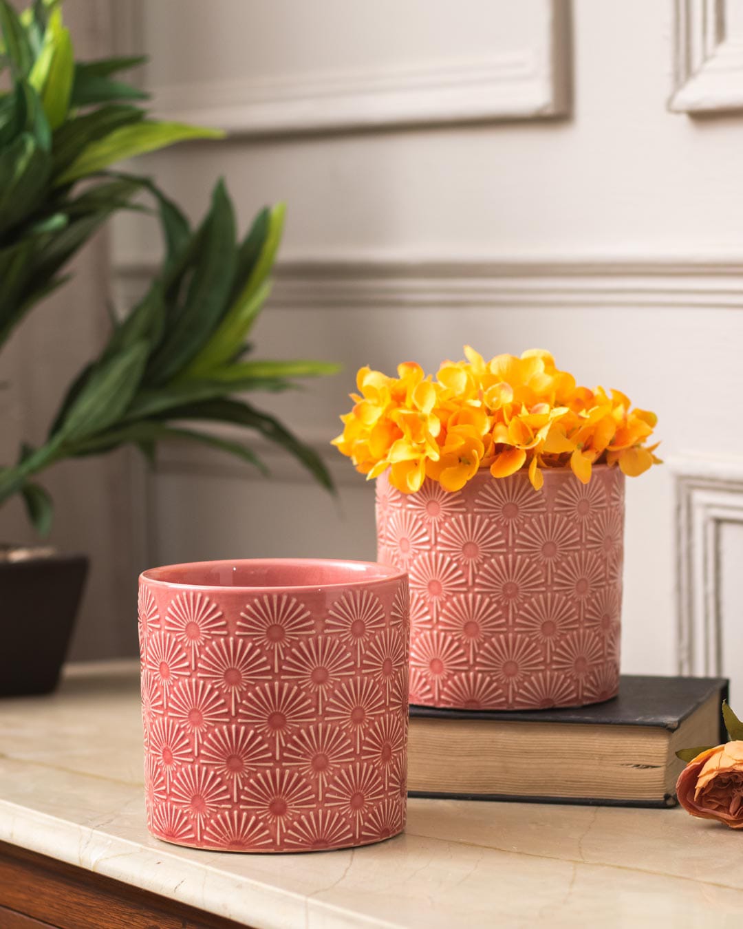 Mosaic Ceramic Mini Planters - Set of 2