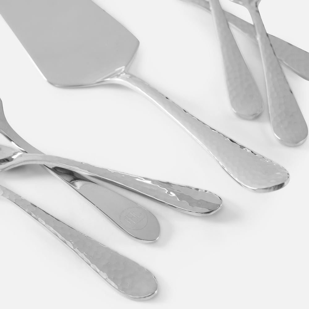 Set of 7 Silver Stainless Steel Pastry Server and Forks