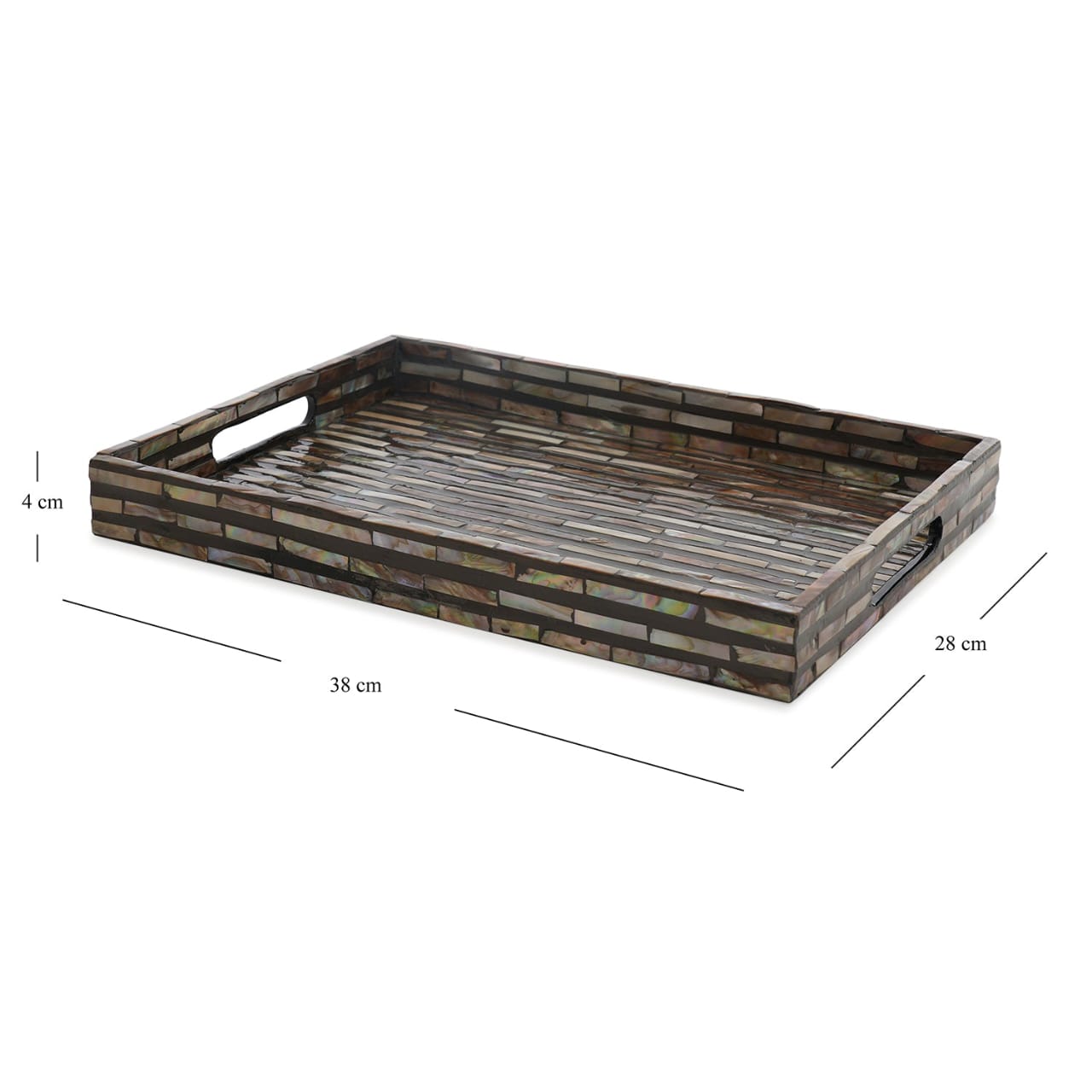 Black Mother of Pearl Rectangular Tray
