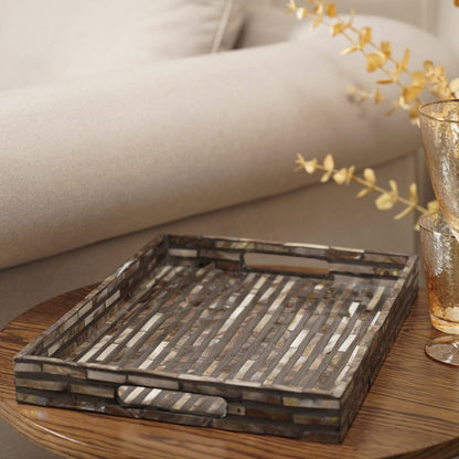 Black Mother of Pearl Rectangular Tray