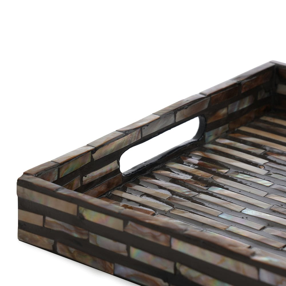 Black Mother of Pearl Rectangular Tray