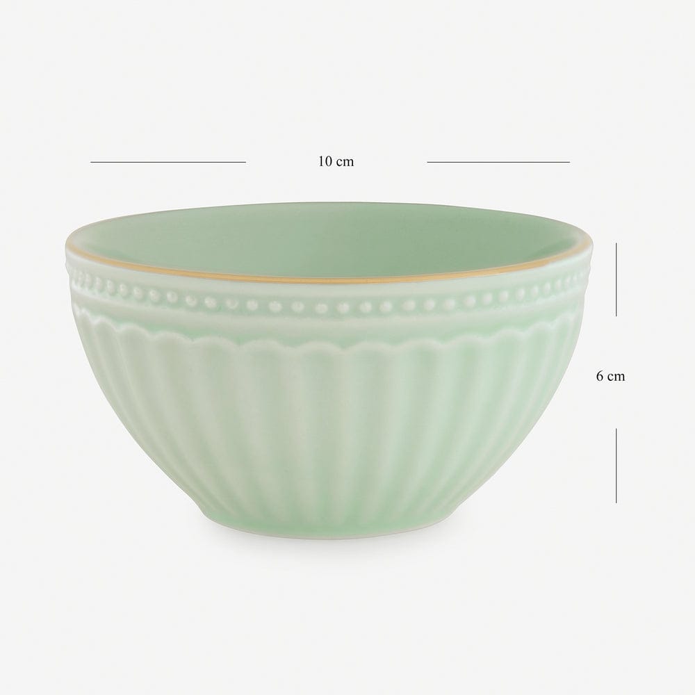 Set of 2 Light Green Ceramic Small Bowls