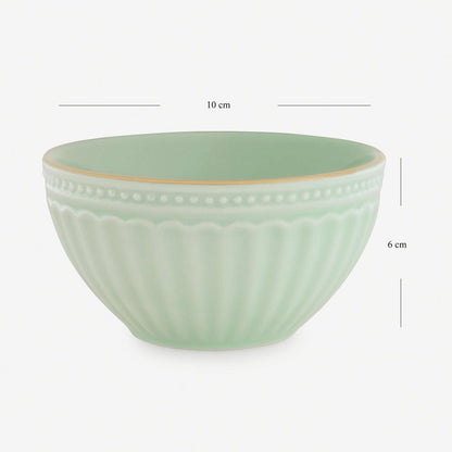 Set of 2 Light Green Ceramic Small Bowls
