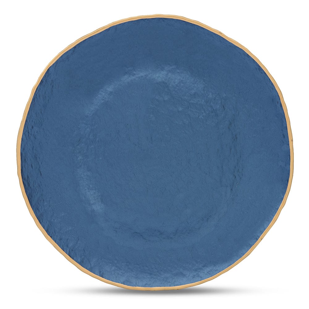Set of 2 Blue Dune Glass Charger Plates