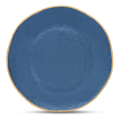 Set of 2 Blue Dune Glass Charger Plates
