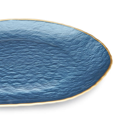 Set of 2 Blue Dune Glass Charger Plates