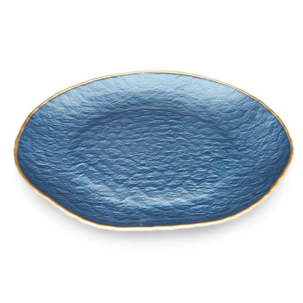 Set of 2 Blue Dune Glass Charger Plates