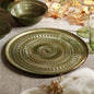 Set of 2 Green Ribbed Dinner Plates