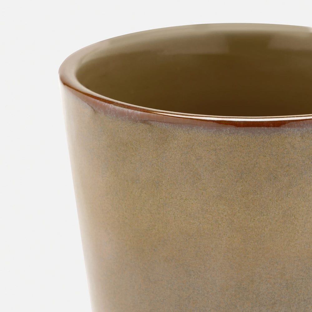 Set of 2 Beige Ceramic Pots - Large