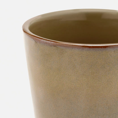 Set of 2 Beige Ceramic Pots - Large