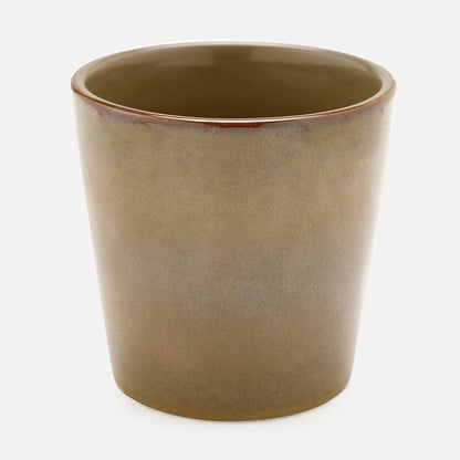 Set of 2 Beige Ceramic Pots - Large