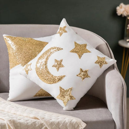 Festive Celestial Cushion Cover Set Of 2 16x16 Inch